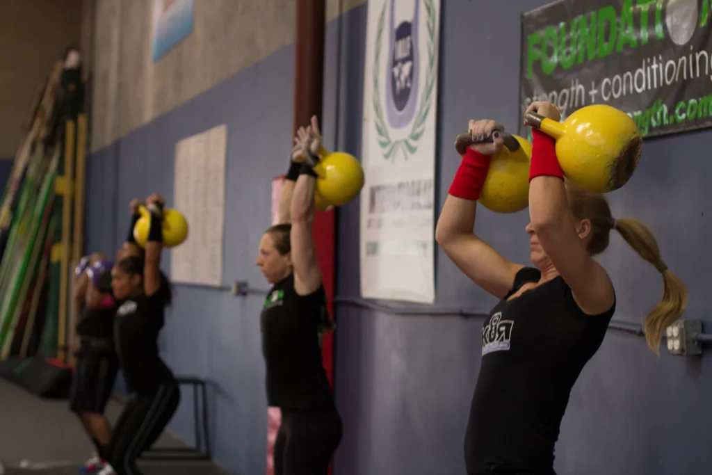 Kettlebell clean and jerk