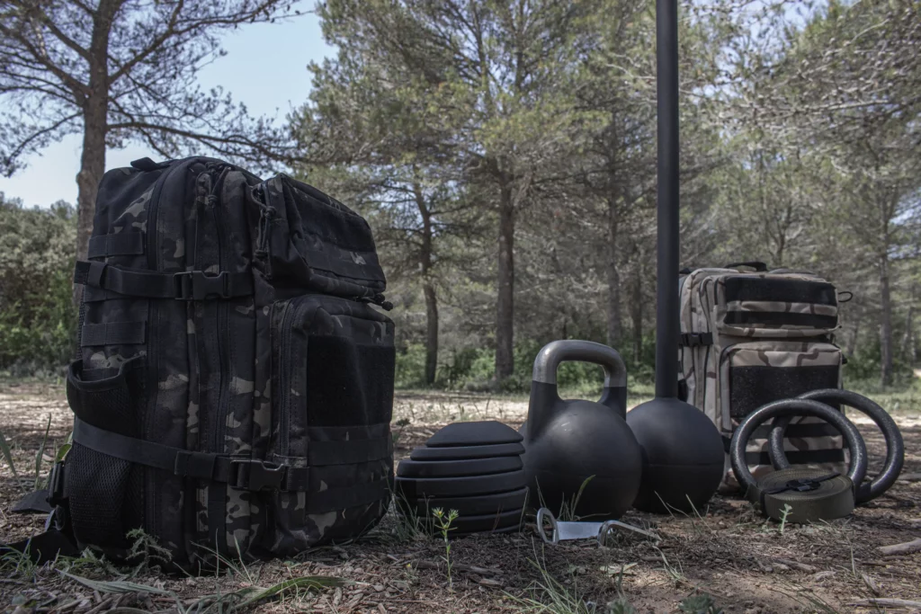 Kettlebell modulable, macebell modulable, anneaux de gymnastique et sac CrossFit